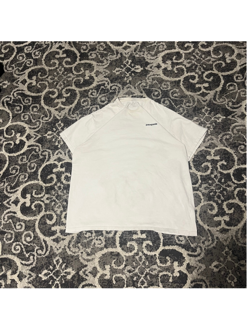 Men's Patagonia White Short Sleeve Tee XL with Mountain Logo
